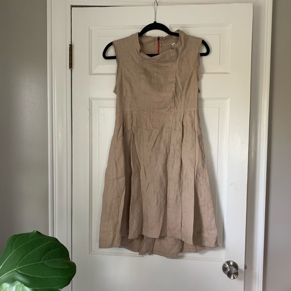 Anthropologie Uncle Frank Khaki Linen Dress XS